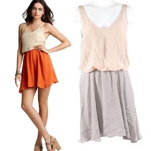 Laugh Cry Repeat Medium Cream and Dove Grey Silk Dress